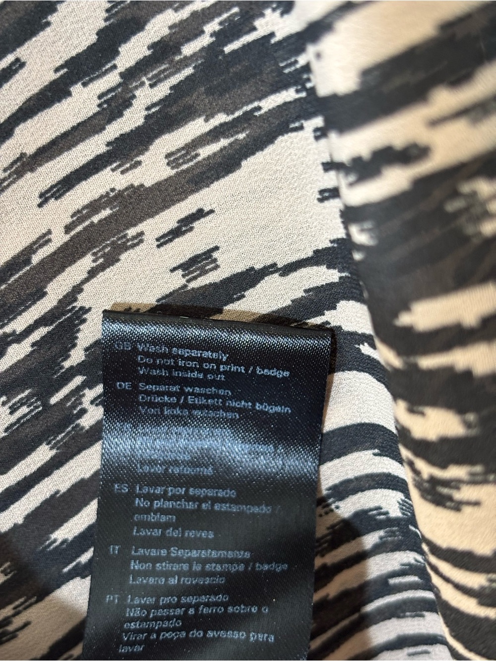 NEW Maison Scotch Scotch & Soda Abstract Zebra Print Short Sleeve Blouse Size 1 - Picture 11 of 12